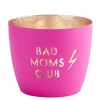 Windlicht Madras Bad Moms Club neonpink-goldfarben mittel