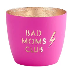 Windlicht Madras Bad Moms Club neonpink-goldfarben mittel