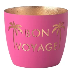 Windlicht Madras Bon Voyage Neonpink-goldfarben