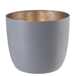 Windlicht Madras coolgrey-goldfarben mittel