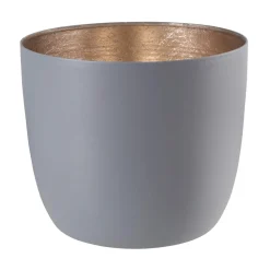 Windlicht Madras coolgrey-goldfarben mittel