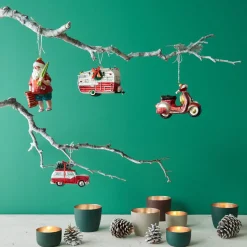 Windlicht Madras dark olive-goldfarben klein