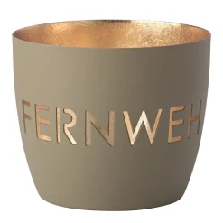 Windlicht Madras Fernweh Sandstein-goldfarben