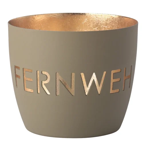 Windlicht Madras Fernweh Sandstein-goldfarben