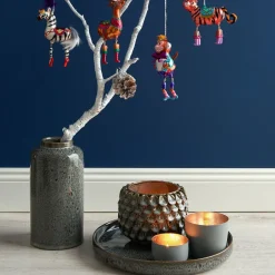 Windlicht Madras sandstone-goldfarben klein