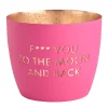 Windlicht Madras To the Moon pink-goldfarben mittel