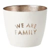 Windlicht Madras We are family weiß-goldfarben mittel
