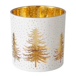 Windlicht Tannenwald goldfarben